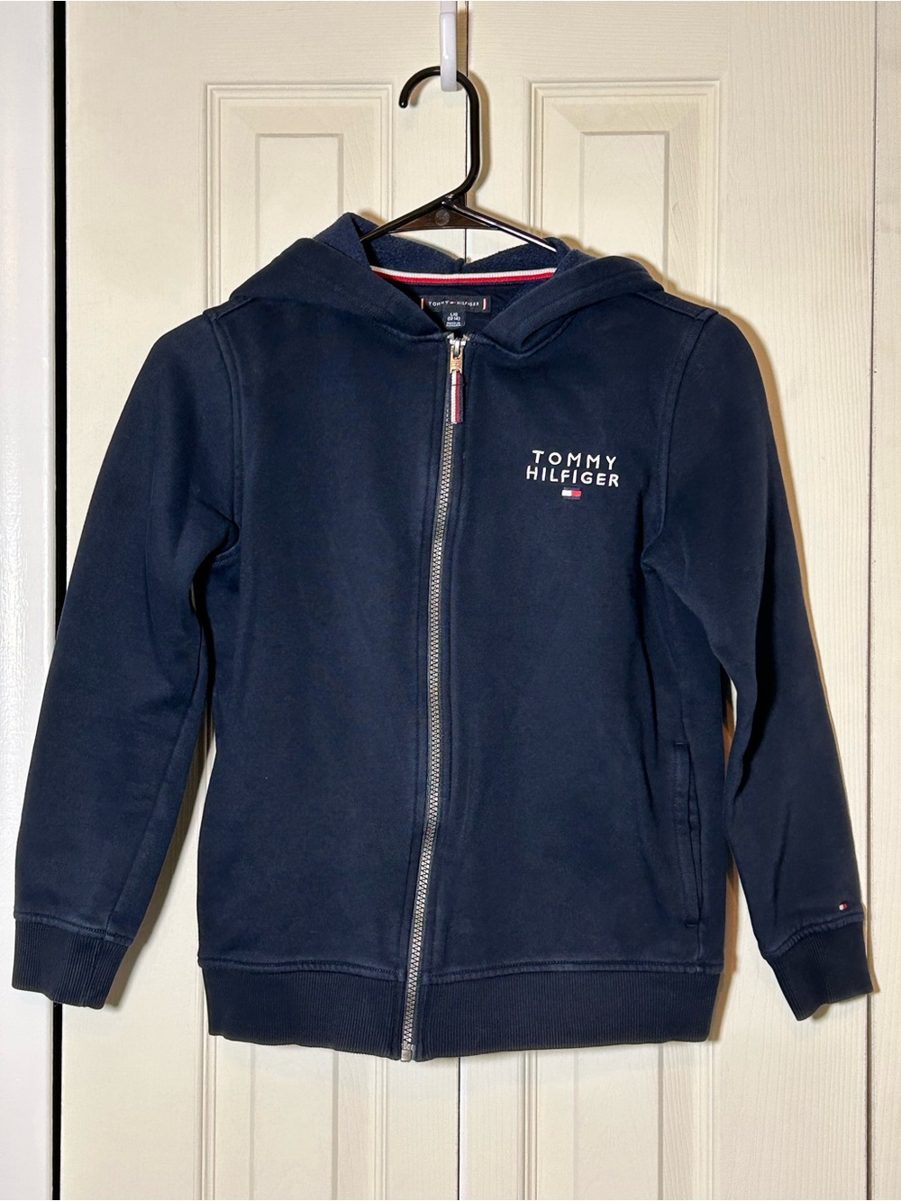 Tommy Hilfiger Navy Kids Zip Hoodie with Chest Logo
